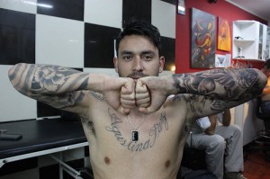 L'attaccante del Cagliari Mauricio Pinilla (Foto viptattoo.altervista.org)