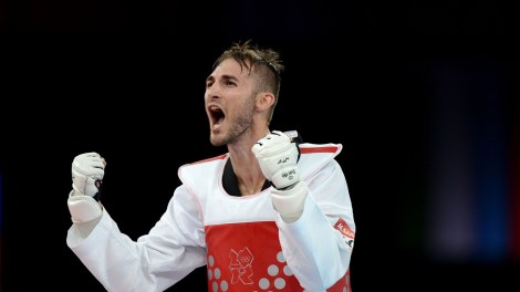 Mauro Sarmiento festeggia la vittoria della medaglia di bronzo a Londra, il 10 agosto del 2012 (Photo Michael Regan/Getty Images)