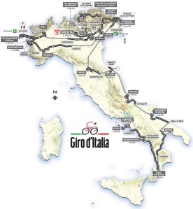 La planimetria del Giro d'Italia 2013