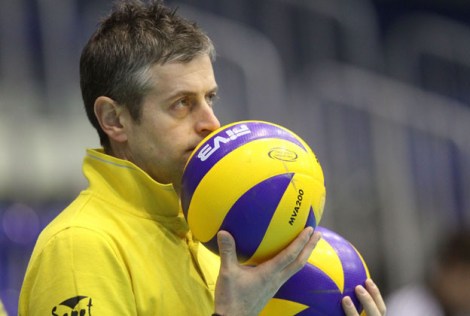 Chiappini pensieroso durante un allenamento con l'Atom Trefl Sopot (foto T. Bołt)