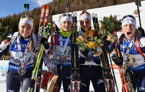 La festa della staffetta azzurra sul podio di Hochfilzen