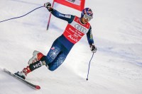Bode Miller su un solo sci ai Mondiali 2003 (foto Jonathan Selkowitz)